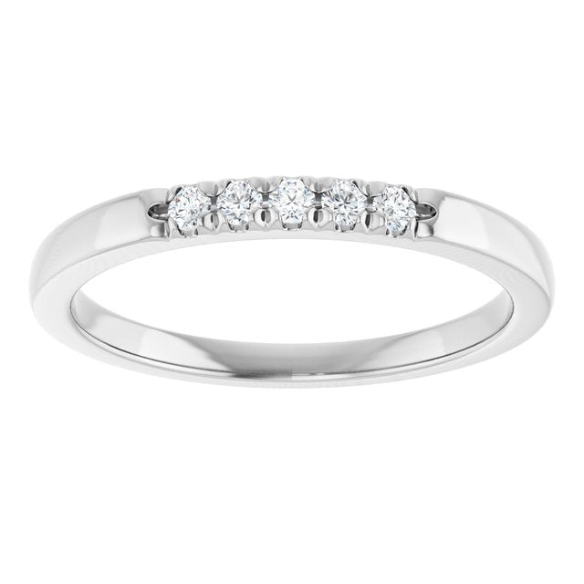 14K White .07 CTW Natural Diamond Anniversary Band