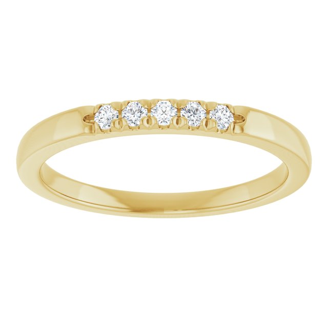 14K White .07 CTW Natural Diamond Anniversary Band