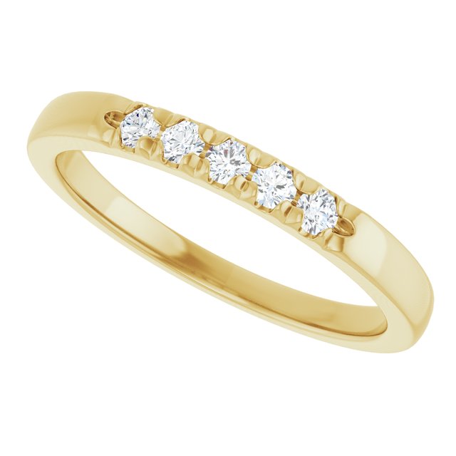 14K White .07 CTW Natural Diamond Anniversary Band