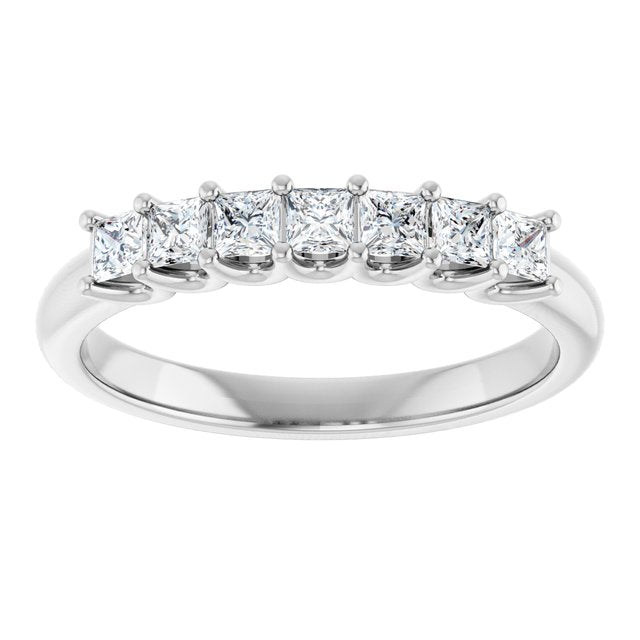 Platinum 5/8 CTW Natural Diamond Elegance Anniversary Band