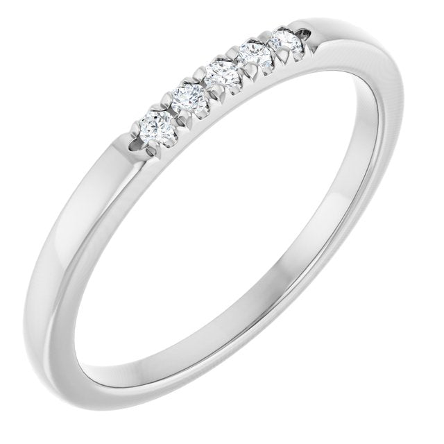 .08 CTW Lab-Grown Diamond French-Set Anniversary Band Crafted in 14K Gold & Platinum