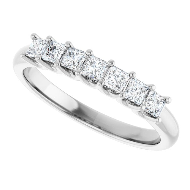 Platinum 5/8 CTW Natural Diamond Elegance Anniversary Band