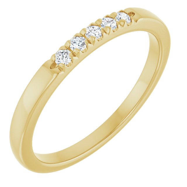 14K White .07 CTW Natural Diamond Anniversary Band