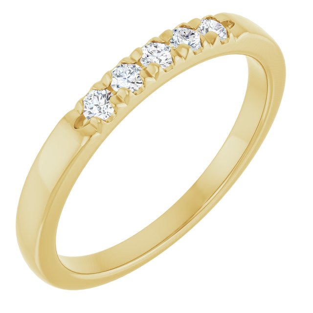 14K White .07 CTW Natural Diamond Anniversary Band