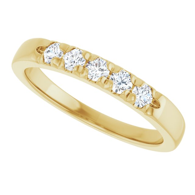 14K White .07 CTW Natural Diamond Anniversary Band