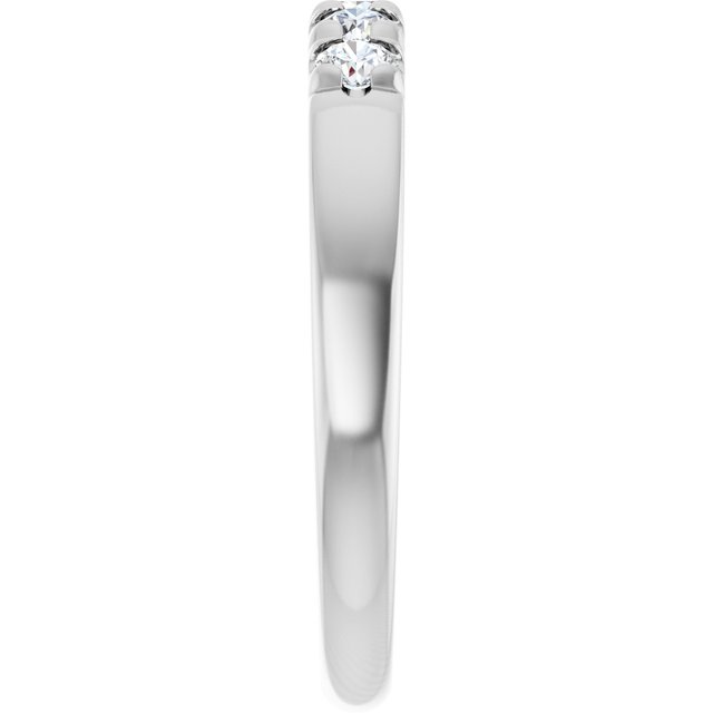 14K White .07 CTW Natural Diamond Anniversary Band