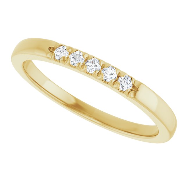 14K White .07 CTW Natural Diamond Anniversary Band