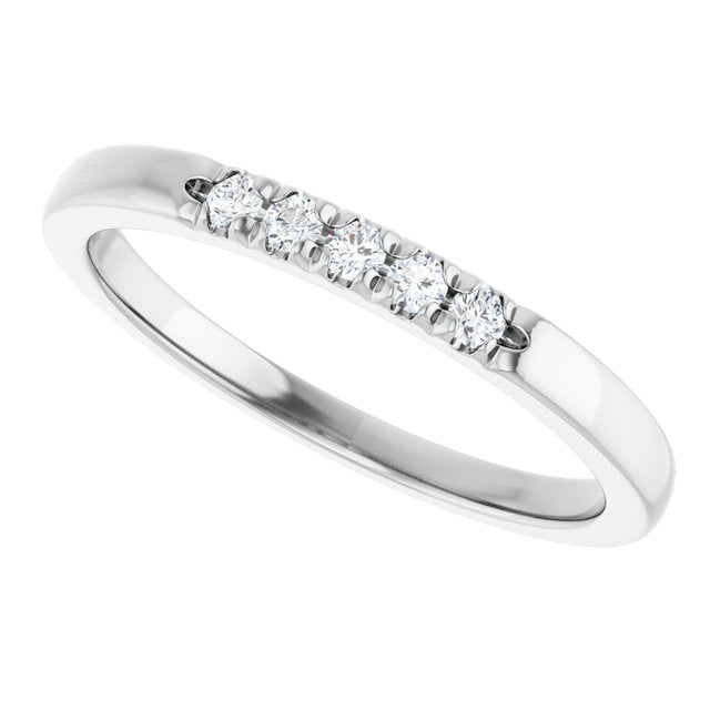 14K White .07 CTW Natural Diamond Anniversary Band