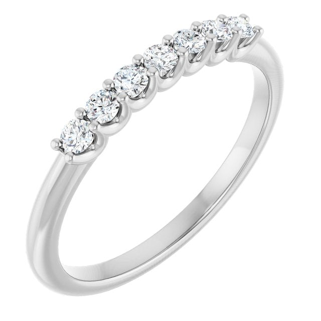 Platinum 5/8 CTW Natural Diamond Elegance Anniversary Band