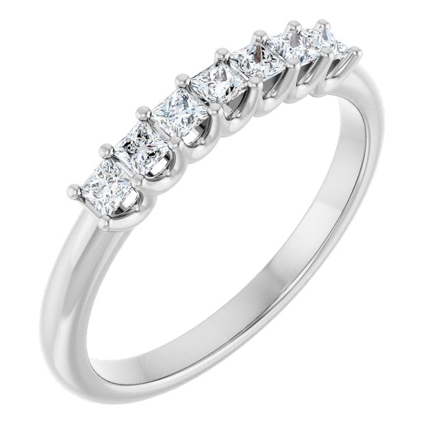 Platinum 5/8 CTW Natural Diamond Anniversary Band