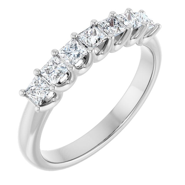 Platinum 5/8 CTW Natural Diamond Elegance Anniversary Band