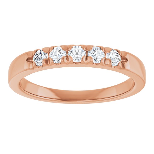 14K White .07 CTW Natural Diamond Anniversary Band