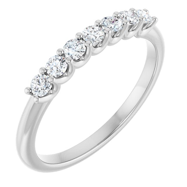 Platinum 5/8 CTW Natural Diamond Anniversary Band