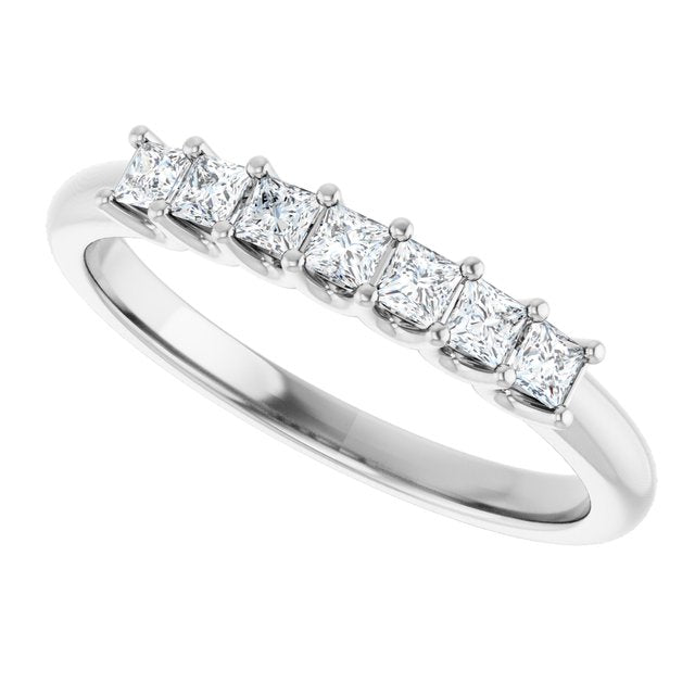 Platinum 5/8 CTW Natural Diamond Anniversary Band