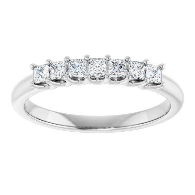 Platinum 5/8 CTW Natural Diamond Elegance Anniversary Band