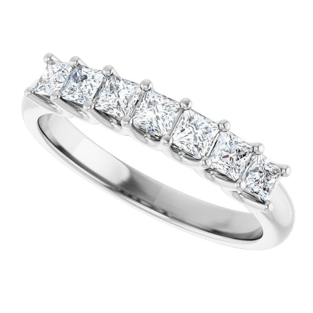 Platinum 5/8 CTW Natural Diamond Anniversary Band