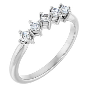 14K Gold & Platinum Natural Diamond Anniversary Band - Options Available