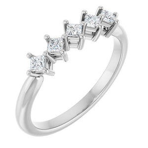 14K Gold & Platinum Natural Diamond Anniversary Band - Options Available