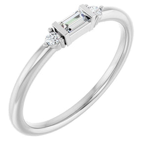 14K Gold Diamond Stackable Ring - Options Available