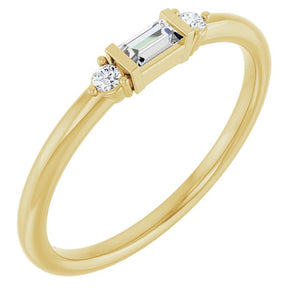 1/8 CTW Natural Diamond Stackable Ring Crafted in 14K Gold & Platinum