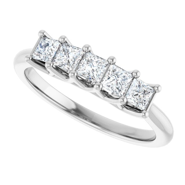 Elegant 14K White Gold 1/2 CTW Diamond Anniversary Ring