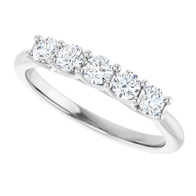 14K White 1/2 CTW Natural Diamond Anniversary Band