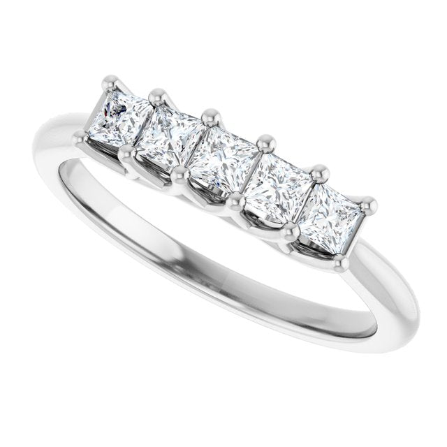 14K White 1/2 CTW Natural Diamond Anniversary Band