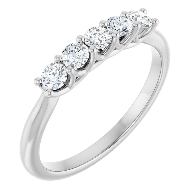 14K White 1/2 CTW Natural Diamond Anniversary Band