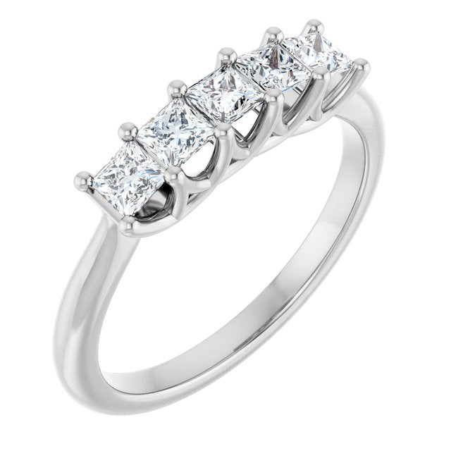 14K White 1/2 CTW Natural Diamond Anniversary Band