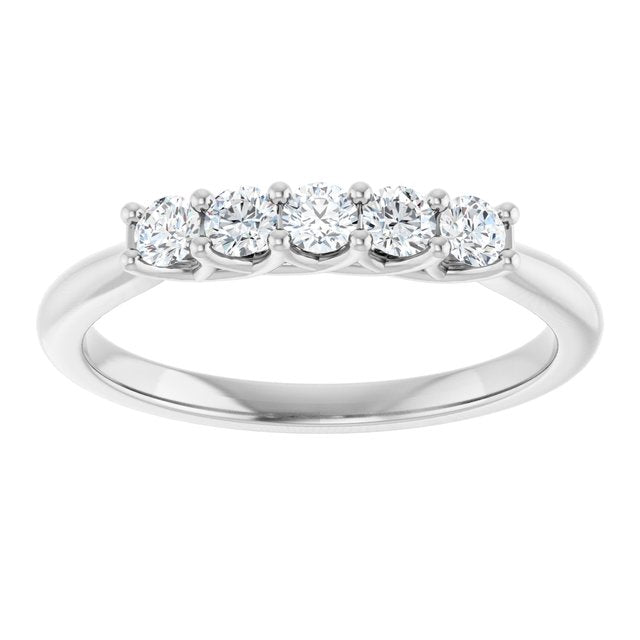 Elegant 14K White Gold 1/2 CTW Diamond Anniversary Ring