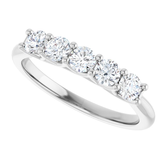 14K White 1/2 CTW Natural Diamond Anniversary Band