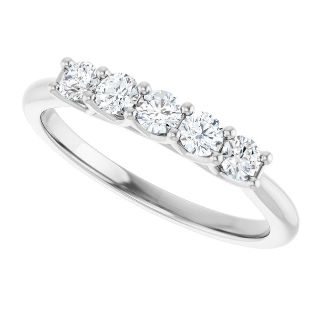 14K White 1/2 CTW Natural Diamond Anniversary Band