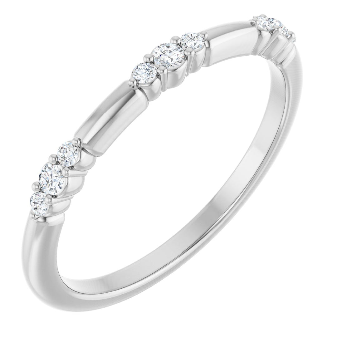 Use the 14K Gold Stackable Diamond Ring – Available in White Gold, Yellow Gold, and Rose Gold. Featuring 1/8 CTW Round Mined Diamonds to create alt text