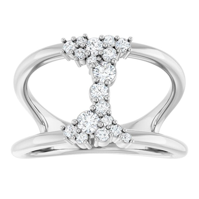 14K Gold Natural Diamond Negative Space Ring - Options Available