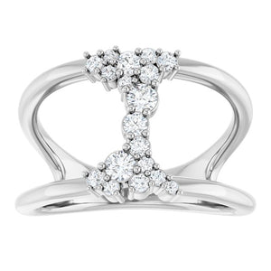 14K Gold Natural Diamond Negative Space Ring - Options Available
