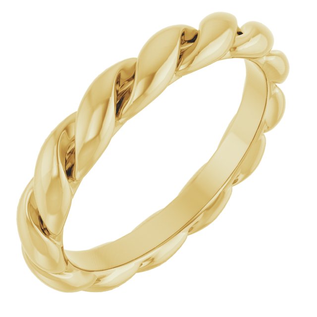 14K Gold Rope Standard-Fit Band