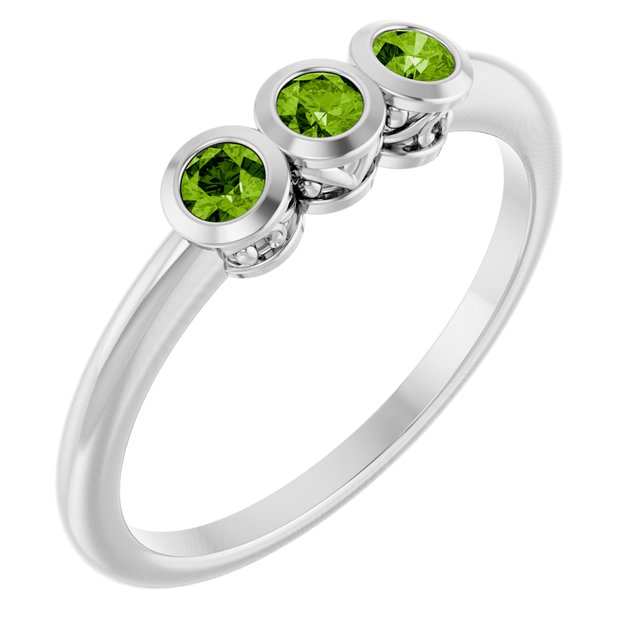 Natural Alexandrite 3-Stone Ring Crafted in 14K Gold, Silver & Platinum