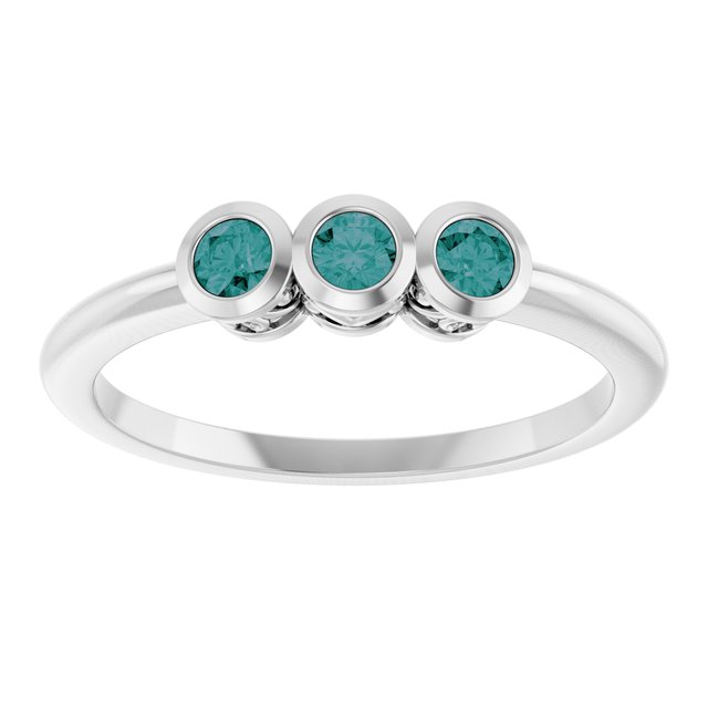 14K Gold Natural Alexandrite 3-Stone Ring