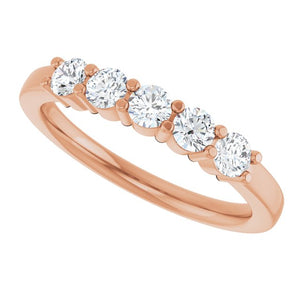 14K White Gold Natural Diamond Anniversary Band – 5/8 CTW