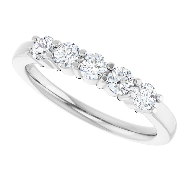 14K White Gold Diamond Anniversary Band – 5/8 Carat Elegance