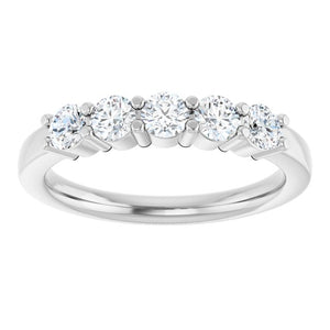 14K White Gold Natural Diamond Anniversary Band – 5/8 CTW