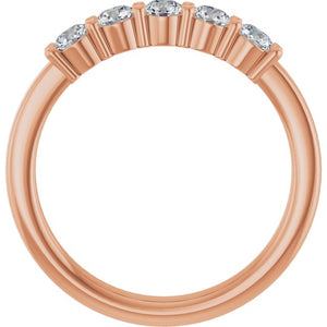14K White Gold Natural Diamond Anniversary Band – 5/8 CTW