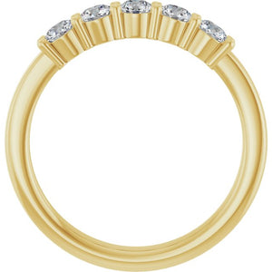 14K White Gold Natural Diamond Anniversary Band – 5/8 CTW