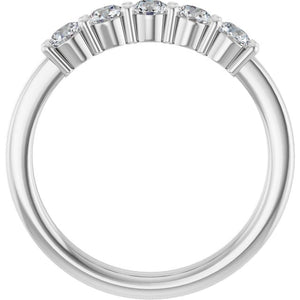 14K White Gold Natural Diamond Anniversary Band – 5/8 CTW
