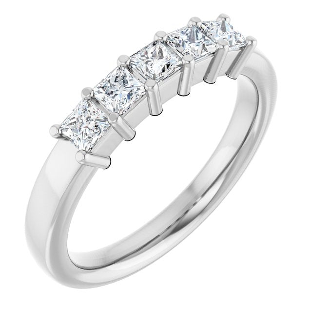 14K White Gold Diamond Anniversary Band – 5/8 Carat Elegance