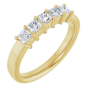 14K White Gold Natural Diamond Anniversary Band – 5/8 CTW
