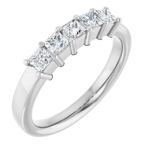 14K White Gold Natural Diamond Anniversary Band – 5/8 CTW