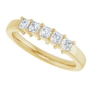 14K White Gold Natural Diamond Anniversary Band – 5/8 CTW