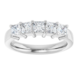 14K White Gold Natural Diamond Anniversary Band – 5/8 CTW
