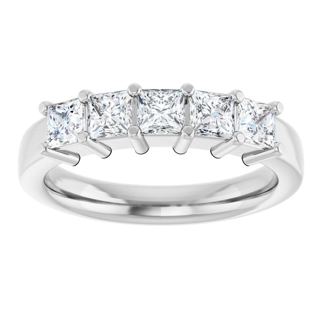 14K White 5/8 CTW Natural Diamond Anniversary Band